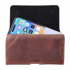 Apple iPhone 13 mini Universaletui, Horizontale holster, Gürtelholster ROYAL Crazy Horse Braun 