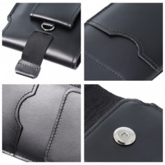 Apple iPhone 8 Universaletui, Gürtelholster ROYAL - Leather universal flap pocket Schwarz 