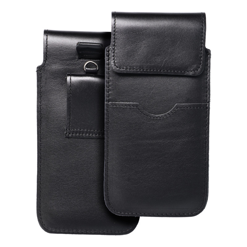 XIAOMI Redmi Note 10 Universaletui, Gürtelholster ROYAL - Leather universal flap pocket Schwarz 