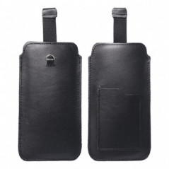 Apple iPhone 8 Universaletui, Gürtelholster ROYAL - Leather universal flap pocket Schwarz