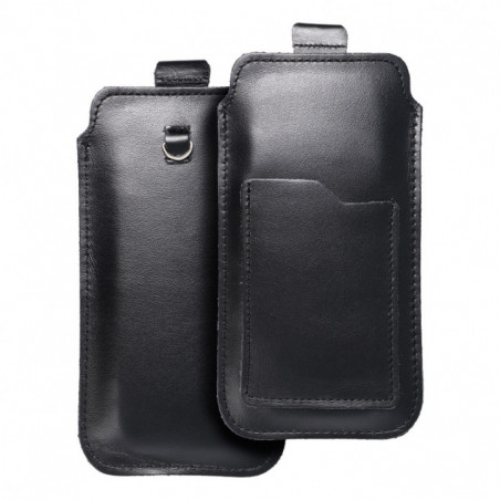 Apple iPhone 12 Universaletui, Gürtelholster ROYAL - Leather universal flap pocket Schwarz 