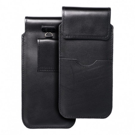 Samsung Galaxy S21 Ultra 5G Universaletui, Gürtelholster ROYAL - Leather universal flap pocket Schwarz 