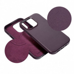 Apple iPhone 16 Hülle Leather Mag Cover Elegant  MagSAFE  Dunkelviolett 