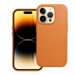 Apple iPhone 16 Pro Hülle Leather Mag Cover Elegant  MagSAFE  Orange 