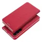 Samsung Galaxy M12 Book Handytaschen LUNA Book Carbon Kohlenstoff-Faser, Elegant  Rot 