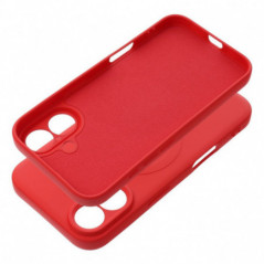 Apple iPhone 16 Hülle Silicone Mag Cover MagSAFE  Rot