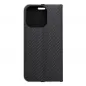 Apple iPhone 16 Pro Book Handytaschen LUNA Book Carbon Kohlenstoff-Faser, Elegant  Schwarz