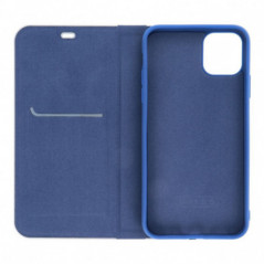 Apple iPhone 16 Pro Book Handytaschen LUNA Book Carbon Kohlenstoff-Faser, Elegant  Blau