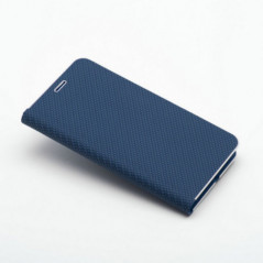 Apple iPhone 16 Pro Book Handytaschen LUNA Book Carbon Kohlenstoff-Faser, Elegant  Blau