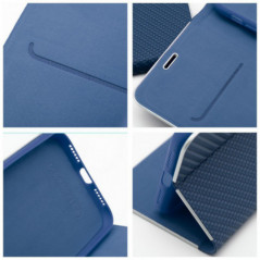 Apple iPhone 16 Pro Book Handytaschen LUNA Book Carbon Kohlenstoff-Faser, Elegant  Blau