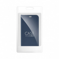 Apple iPhone 16 Pro Book Handytaschen LUNA Book Carbon Kohlenstoff-Faser, Elegant  Blau