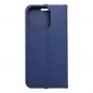 Apple iPhone 16 Pro Book Handytaschen LUNA Book Carbon Kohlenstoff-Faser, Elegant  Blau