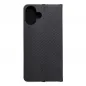 Apple iPhone 16 Plus Book Handytaschen LUNA Book Carbon Kohlenstoff-Faser, Elegant  Schwarz