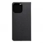 Apple iPhone 16 Pro Max Book Handytaschen LUNA Book Carbon Kohlenstoff-Faser, Elegant  Schwarz