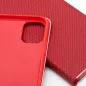 Apple iPhone 16 Pro Book Handytaschen LUNA Book Carbon Kohlenstoff-Faser, Elegant  Rot