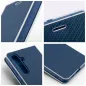 Samsung Galaxy S25 Book Handytaschen LUNA Book Carbon Kohlenstoff-Faser, Elegant  Blau