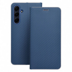 Samsung Galaxy S25 Book Handytaschen LUNA Book Carbon Kohlenstoff-Faser, Elegant  Blau