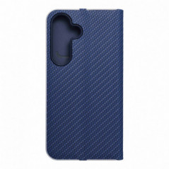 Samsung Galaxy S25 Book Handytaschen LUNA Book Carbon Kohlenstoff-Faser, Elegant  Blau