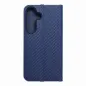 Samsung Galaxy S25 Book Handytaschen LUNA Book Carbon Kohlenstoff-Faser, Elegant  Blau