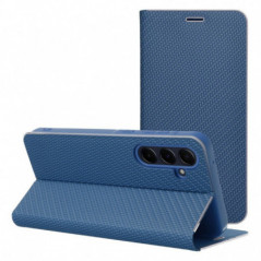 Samsung Galaxy S25 Plus Book Handytaschen LUNA Book Carbon Kohlenstoff-Faser, Elegant  Blau