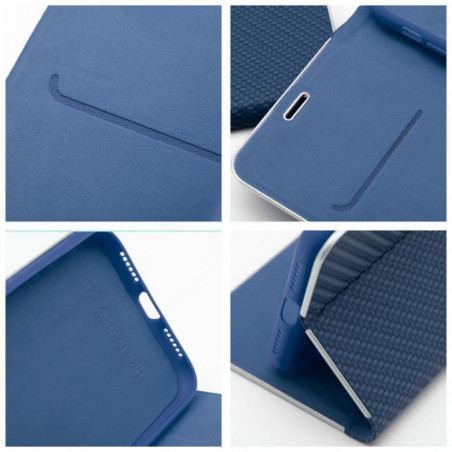 Samsung Galaxy A06 Book Handytaschen LUNA Book Carbon Kohlenstoff-Faser, Elegant  Blau