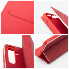 XIAOMI Redmi 14C Book Handytaschen LUNA Book Carbon Kohlenstoff-Faser, Elegant  Rot