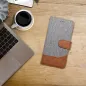 Apple iPhone SE 2022 5G Book Handytaschen JEANS Elegant  Grau