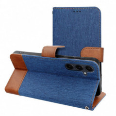 Samsung Galaxy A12 Book Handytaschen JEANS Elegant  Blau