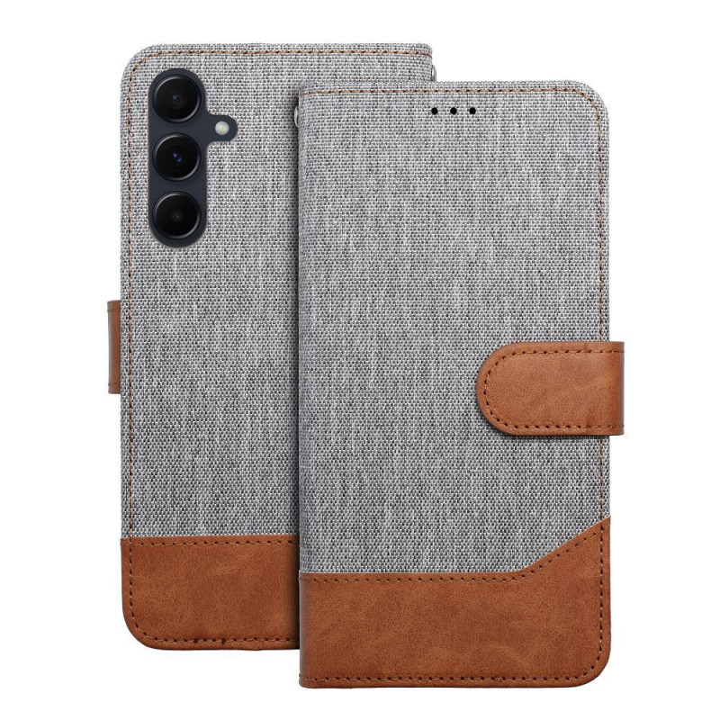 Samsung Galaxy A04s Book Handytaschen JEANS Elegant  Grau