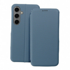 Samsung Galaxy A55 Book Handytaschen FOLIO Side Magnet Elegant, Kohlenstoffmuster  Blau