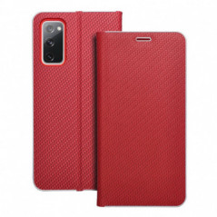 Samsung Galaxy S20 FE Book Handytaschen LUNA Book Carbon Kohlenstoff-Faser, Elegant  Rot