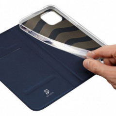 Apple iPhone 15 Plus Hülle Dux Ducis Leather Blau