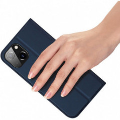 Apple iPhone 15 Plus Hülle Dux Ducis Leather Blau