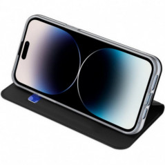 Apple iPhone 15 Pro Hülle Dux Ducis Leather Schwarz