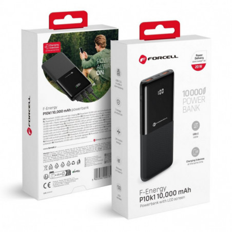 Forcell Power bank F-Energy P10k1 PD 20W QC 10000mah schwarz