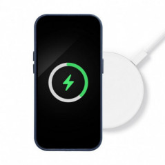 Samsung Galaxy S25 Plus Hülle Leather Mag Cover Elegant  MagSAFE  Indigoblau