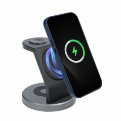 Samsung Galaxy S25 Plus Hülle Leather Mag Cover Elegant  MagSAFE  Indigoblau