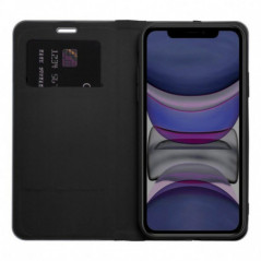 Apple iPhone 16e Book Handytaschen LUNA Book Carbon Kohlenstoff-Faser, Elegant  Schwarz