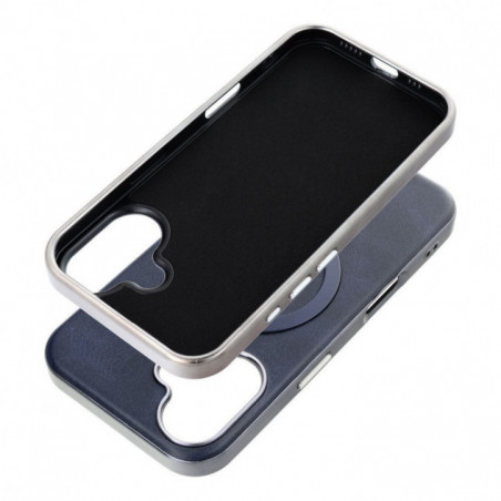 Apple iPhone 14 Pro Max Hülle Gentleman Mag Cover Elegant MagSAFE Navy blau
