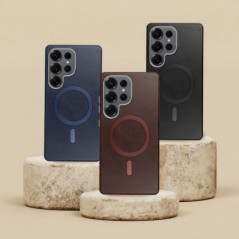 Samsung Galaxy A56 Hülle Gentleman Mag Cover Elegant  MagSAFE  Braun