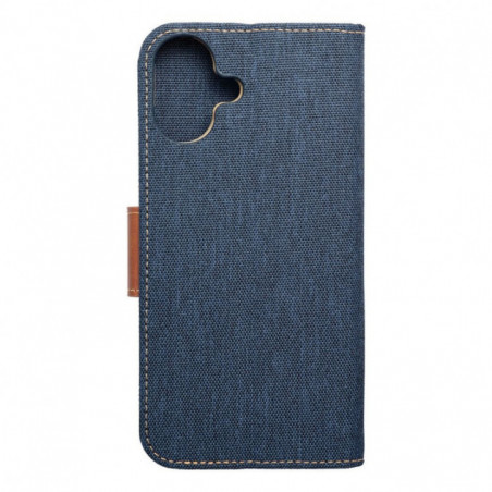 Apple iPhone 16 Plus Book Handytaschen CANVAS Book Navy blau