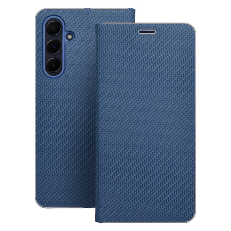 XIAOMI Redmi Note 14 4G Book Handytaschen LUNA Book Carbon Kohlenstoff-Faser, Elegant  Blau