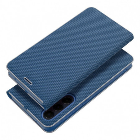 XIAOMI Redmi Note 14 4G Book Handytaschen LUNA Book Carbon Kohlenstoff-Faser, Elegant  Blau