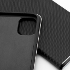 Apple iPhone 17 Book Handytaschen LUNA Book Carbon Kohlenstoff-Faser, Elegant  Schwarz