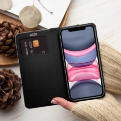 Apple iPhone 17 Book Handytaschen LUNA Book Carbon Kohlenstoff-Faser, Elegant  Schwarz