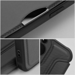 Apple iPhone 17 Air Book Handytaschen Razor Book Kohlenstoff-Faser, Kohlenstoffmuster  Schwarz