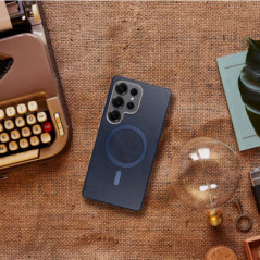 Samsung Galaxy A17 Hülle Gentleman Mag Cover Elegant  MagSAFE  Navy blau