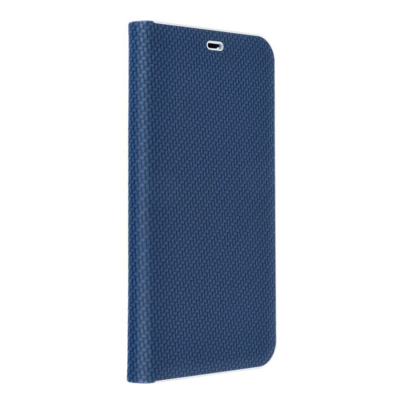 Samsung Galaxy A71 LTE Book Handytaschen LUNA Book Carbon Kohlenstoff-Faser, Elegant  Blau 