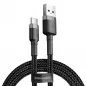 USB kabel Cafule Type C 3A 1M gray+black Schwarz