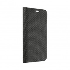 Samsung Galaxy S20 FE Book Handytaschen LUNA Book Carbon Kohlenstoff-Faser, Elegant  Schwarz 